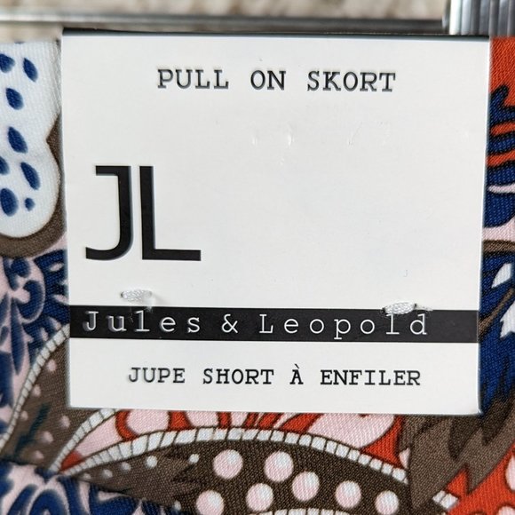 Jules & Leopold* Women's Multicolor High Waist Floral Pull on Skort~‎ Size S/P - Picture 5 of 10